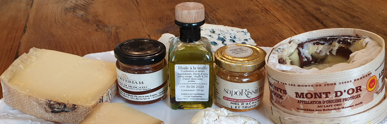 Huile à la truffe, gelée de vinaigre balsamique