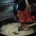 préparation risotto poivrons
